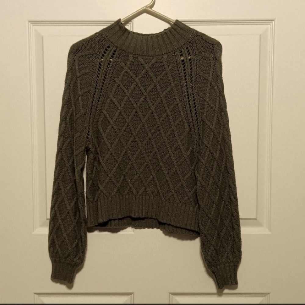American eagle Green crop sweater